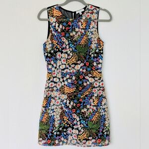 Lucy Paris Embroidered Floral Mini Dress Women's Small 60s Hippie Flowerchild‎